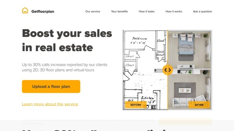 Getfloorplan: Crea Planos 2D/3D y Recorridos Virtuales 360° para Bienes Raíces