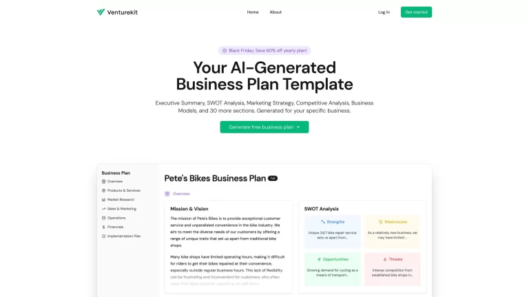 Venturekit: Crea Planes de Negocio Personalizados con IA