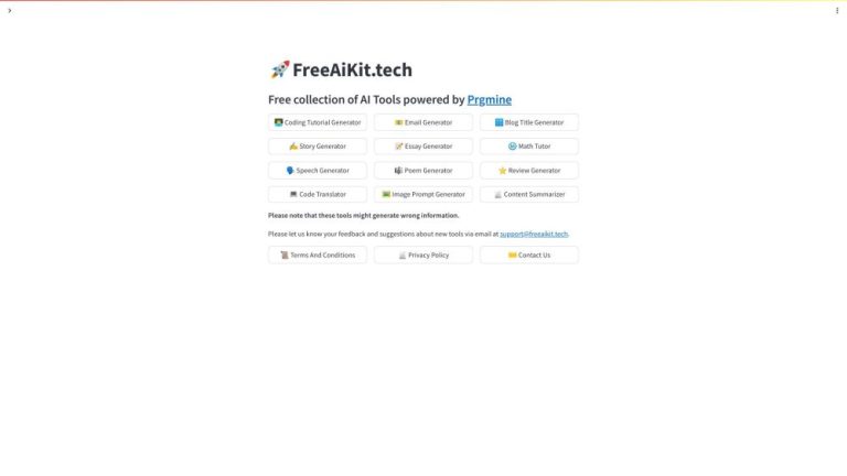 FreeAiKit: La Colección Gratuita de Herramientas de IA de Prgmine