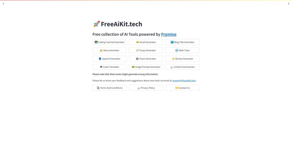 FreeAiKit: La Colección Gratuita de Herramientas de IA de Prgmine 1 FreeAiKit: La Colección Gratuita de Herramientas de IA de Prgmine