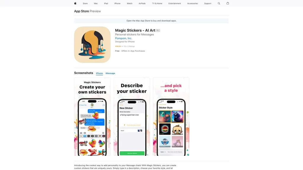 Magic Stickers: Crea Pegatinas Personalizadas para iMessage con IA Generativa 2 Magic Stickers: Crea Pegatinas Personalizadas para iMessage con IA Generativa