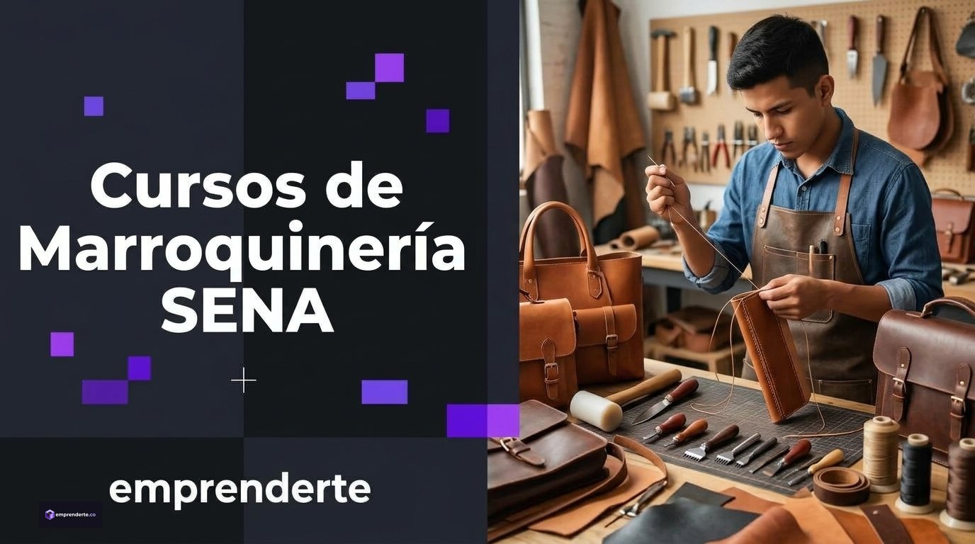 Curso Marroquineria SENA. Estudiante del SENA en entorno de aprendizaje real.