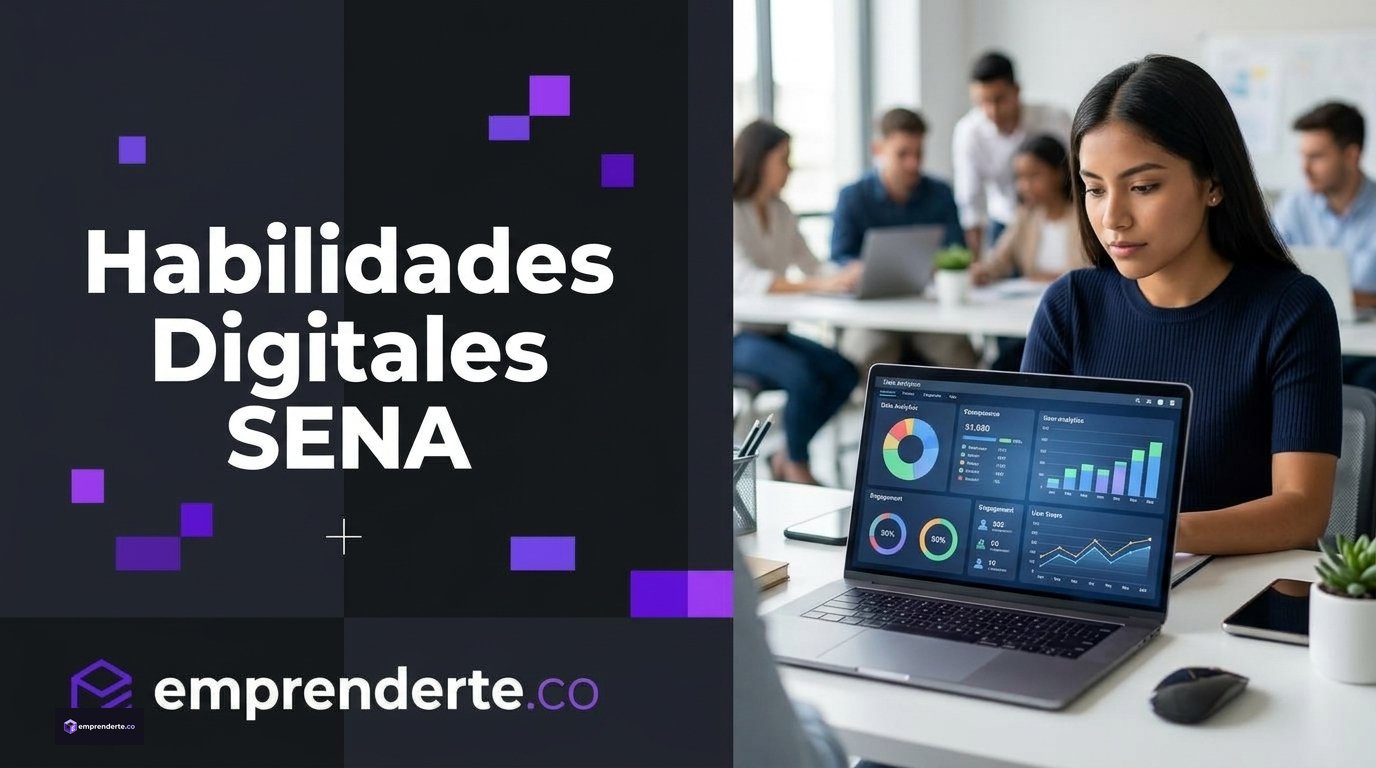 Curso Habilidades Digitales SENA. Estudiante del SENA en entorno de aprendizaje real.
